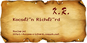 Kocsán Richárd névjegykártya