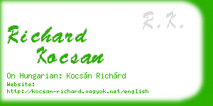 richard kocsan business card